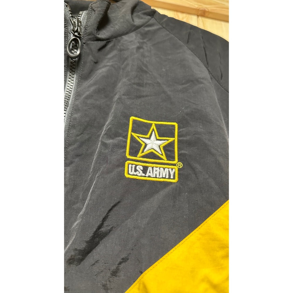 US Army APFU Fitness Uniform Jacket Black Yellow Large Regular - Picture 2 of 8
